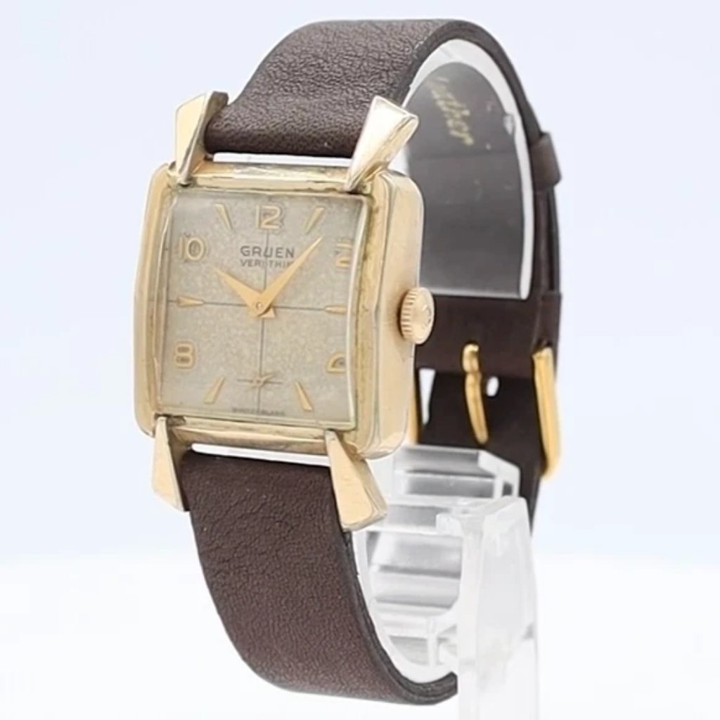 Vintage Gruen 415824 VeriThin Crosshair Mens Mechanical Wristwatch 415